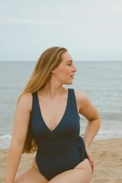 Blueberry Wrap Onepiece - Recycled Nylon