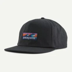 Patagonia Boardshort Label Funfarer Cap - Organic Cotton -Sportswear Shop boardshort label funfarer cap organic cotton headwear patagonia black 757490