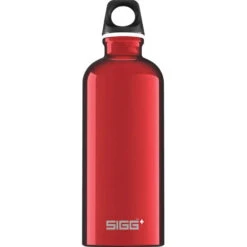 Classic SIGG Traveller Water Bottle - Aluminium -Sportswear Shop classic sigg aluminium water bottle made in switzerland bottle sigg red 1l 683084