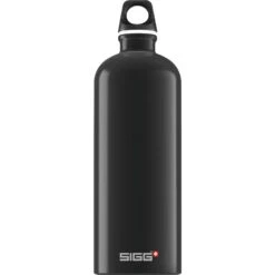 Classic SIGG Traveller Water Bottle - Aluminium -Sportswear Shop classic sigg traveller water bottle aluminium cutlery sigg black 1l 541571