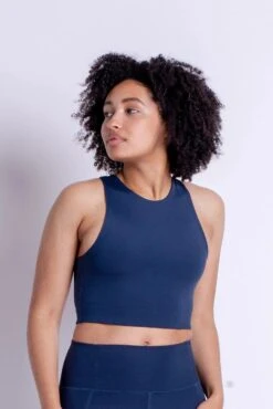 Dylan Crop Tank Bra - Made From Recycled Plastic Bottles -Sportswear Shop dylan crop tank bra made from recycled plastic bottles underwear girlfriend collective midnight xs 286203
