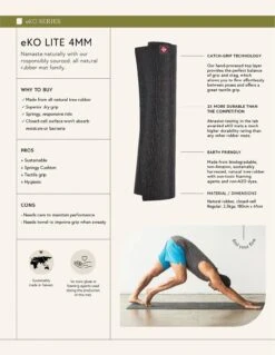 EKO® Lite Yoga Mat 4mm - 180cm - From Tree Rubber -Sportswear Shop ekor lite yoga mat 4mm 180cm from tree rubber yoga equipment manduka 669306