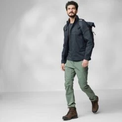 FJÄLLRÄVEN M's Abisko Hike Trousers - Recycled Polyester & Organic Cotton -Sportswear Shop ms abisko hike trousers recycled polyester organic cotton pants fjallraven 815122
