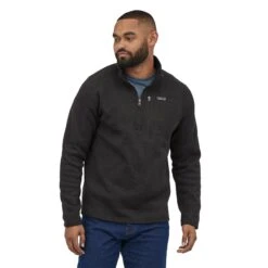 Patagonia M's Better Sweater 1/4 Zip Fleece - 100% Recycled Polyester -Sportswear Shop ms better sweater 14 zip fleece 100 recycled polyester shirt patagonia black m 347560