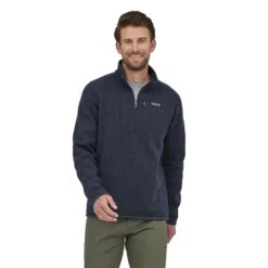 Patagonia M's Better Sweater 1/4 Zip Fleece - 100% Recycled Polyester -Sportswear Shop ms better sweater 14 zip fleece 100 recycled polyester shirt patagonia new navy s 853257