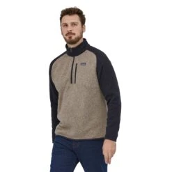 Patagonia M's Better Sweater 1/4 Zip Fleece - 100% Recycled Polyester -Sportswear Shop ms better sweater 14 zip fleece 100 recycled polyester shirt patagonia oar tan s 929477