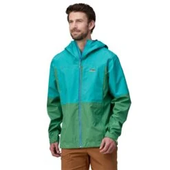 Patagonia M's Boulder Fork Rain Jacket - Recycled Polyester -Sportswear Shop ms boulder fork rain jacket recycled polyester jacket patagonia gather green m 630295
