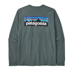 Patagonia M's Long-Sleeved P-6 Logo Responsibili-Tee® - Recycled Polyester -Sportswear Shop ms long sleeved p 6 logo responsibili teer recycled polyester shirt patagonia 182104