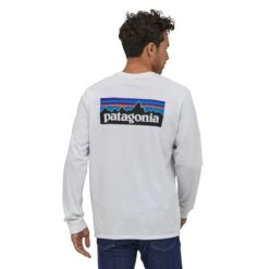 Patagonia M's Long-Sleeved P-6 Logo Responsibili-Tee® - Recycled Polyester -Sportswear Shop ms long sleeved p 6 logo responsibili teer recycled polyester shirt patagonia 576837