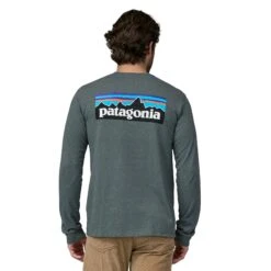 Patagonia M's Long-Sleeved P-6 Logo Responsibili-Tee® - Recycled Polyester -Sportswear Shop ms long sleeved p 6 logo responsibili teer recycled polyester shirt patagonia 812408