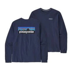 Patagonia M's Long-Sleeved P-6 Logo Responsibili-Tee® - Recycled Polyester -Sportswear Shop ms long sleeved p 6 logo responsibili teer recycled polyester shirt patagonia classic navy s 137457