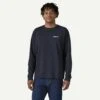Patagonia M's Long-Sleeved P-6 Logo Responsibili-Tee® - Recycled Polyester -Sportswear Shop ms long sleeved p 6 logo responsibili teer recycled polyester shirt patagonia new navy s 411897