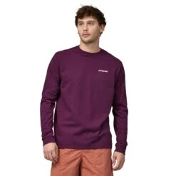 Patagonia M's Long-Sleeved P-6 Logo Responsibili-Tee® - Recycled Polyester -Sportswear Shop ms long sleeved p 6 logo responsibili teer recycled polyester shirt patagonia night plum s 409392