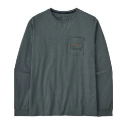 Patagonia M's L/S '73 Skyline Pocket Responsibili-Tee - Recycled Cotton & Recycled PET -Sportswear Shop ms ls 73 skyline pocket responsibili tee recycled cotton recycled pet shirt patagonia nouveau green s 115813