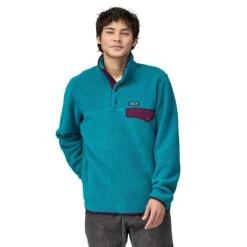 Patagonia M's LW Synch Snap-T Fleece Pullover - 100% Recycled Polyester -Sportswear Shop ms lw synch snap t fleece pullover 100 recycled polyester shirt patagonia belay blue s 378682