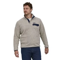 Patagonia M's LW Synch Snap-T Fleece Pullover - 100% Recycled Polyester -Sportswear Shop ms lw synch snap t fleece pullover 100 recycled polyester shirt patagonia oatmeal heather s 564803