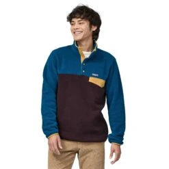 Patagonia M's LW Synch Snap-T Fleece Pullover - 100% Recycled Polyester -Sportswear Shop ms lw synch snap t fleece pullover 100 recycled polyester shirt patagonia obsidian plum s 276881