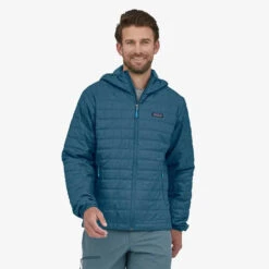 Patagonia M's Nano Puff Hoody - 100% Recycled Polyester -Sportswear Shop ms nano puff hoody 100 recycled polyester jacket patagonia wavy blue s 878064