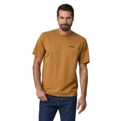 Patagonia M's P-6 Logo Responsibili-Tee® - Recycled Cotton -Sportswear Shop ms p 6 logo responsibili teer recycled cotton shirt patagonia p 6 outline golden caramel s 840543