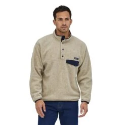 Patagonia M's Synchilla Snap-T Fleece Pullover - Recycled Polyester -Sportswear Shop ms synchilla snap t fleece pullover recycled polyester shirt patagonia oatmeal heather s 585245