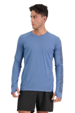 Mons Royale M's Temple Tech Long-Sleeve Shirt - Merino Wool -Sportswear Shop ms temple tech long sleeve shirt merino wool shirt mons royale blue slate s 378448
