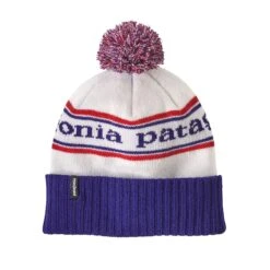 Patagonia Powder Town Beanie -100% Recycled Polyester -Sportswear Shop powder town beanie 100 recycled polyester beanie patagonia park stripe viking blue 431162