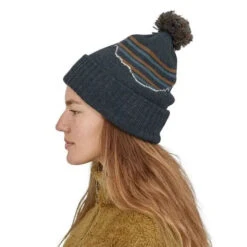 Patagonia Powder Town Beanie -100% Recycled Polyester -Sportswear Shop powder town beanie 100 recycled polyester headwear patagonia 598066