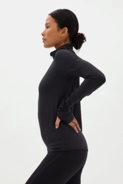 Reset Long Sleeve Mock Neck, Half Zip -Sportswear Shop reset long sleeve mock neck half zip shirt girlfriend collective 870189