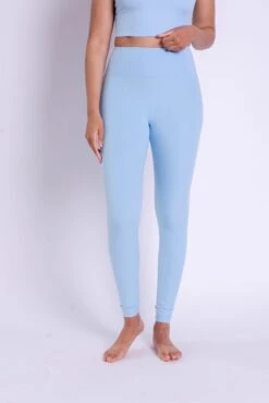 RIB High-Rise Leggings - Made From Recycled Bottles -Sportswear Shop rib high rise leggings made from recycled bottles pants girlfriend collective bluebell xs 688822