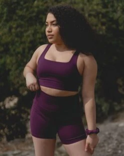 Run Shorts High-Rise - Made From Recycled Plastic Bottles -Sportswear Shop run shorts high rise made from recycled plastic bottles pants girlfriend collective plum xs 633273