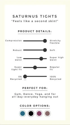 Saturnus Tights- Oeko-tex 100 Standard Certified Polyamide -Sportswear Shop saturnus tights responsible activewear leggings nepra 359495