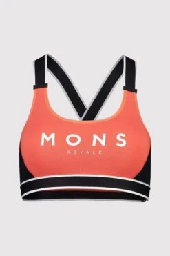 Mons Royale Stella X-Back Bra - Merino Wool -Sportswear Shop stella x back bra merino wool underwear mons royale hot coral black xs 523715