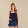 Tammy Top - Lyocell (TENCEL™) -Sportswear Shop tammy top lyocell tencel shirt people tree navy 10 949472