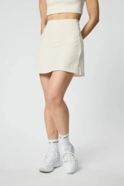 The Skort High-Rise - Made From Recycled Plastic Bottles -Sportswear Shop the skort high rise made from recycled plastic bottles skirt girlfriend collective ivory xs 363329