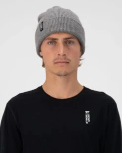 Mons Royale Unisex Chunky Logger Beanie - Merino Wool & Recycled Polyester -Sportswear Shop unisex chunky logger beanie merino wool recycled polyester headwear mons royale charcoal marl 715410