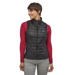 Patagonia W's Nano Puff Vest - Recycled Polyester -Sportswear Shop womens nano puff vest black recycled polyester jacket patagonia 434210
