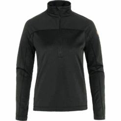 FJÄLLRÄVEN W's Abisko Lite Fleece Half Zip - 100% Recycled Polyester -Sportswear Shop ws abisko lite fleece half zip 100 recycled polyester shirt fjallraven black s 870725