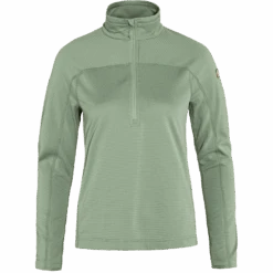 FJÄLLRÄVEN W's Abisko Lite Fleece Half Zip - 100% Recycled Polyester -Sportswear Shop ws abisko lite fleece half zip 100 recycled polyester shirt fjallraven misty green s 390595