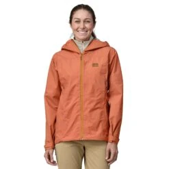 Patagonia W's Boulder Fork Rain Jacket - Recycled Polyester -Sportswear Shop ws boulder fork rain jacket recycled polyester jacket patagonia sienna clay s 795064