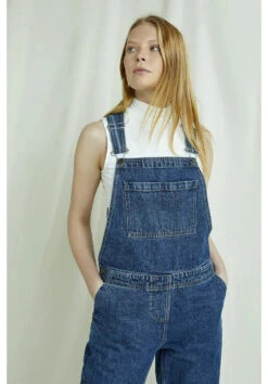 W's Brooklyn Denim Dungarees - Organic Cotton -Sportswear Shop ws brooklyn denim dungarees organic cotton pants people tree blue 8 474469
