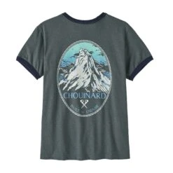 Patagonia W's Chouinard Crest Ringer Responsibili-Tee - 100% Recycled Fabrics -Sportswear Shop ws chouinard crest ringer responsibili tee patagonia 785707