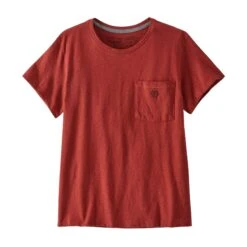 Patagonia W's Clean Climb Bloom Pocket Responsibili-Tee - Recycled Cotton & Recycled Polyester -Sportswear Shop ws clean climb bloom pocket responsibili tee recycled cotton recycled polyester shirt patagonia burl red s 308678