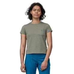 Patagonia W's Clean Climb Bloom Pocket Responsibili-Tee - Recycled Cotton & Recycled Polyester