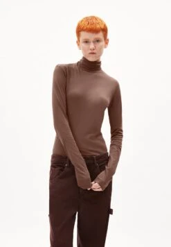 Armedangels W's Graziliaa Soft Turtleneck - 100% Organic Cotton -Sportswear Shop ws graziliaa soft turtleneck 100 organic cotton shirt armedangels deep brown xs 570132