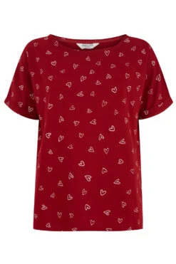 W's Hearts Pyjama Tee - 100% Organic Certified Cotton -Sportswear Shop ws hearts pyjama tee 100 organic certified cotton underwear people tree 946437