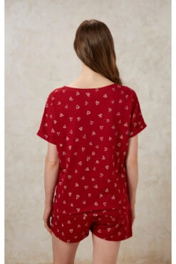 W's Hearts Pyjama Tee - 100% Organic Certified Cotton -Sportswear Shop ws hearts pyjama tee 100 organic certified cotton underwear people tree 952068
