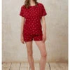 W's Hearts Pyjama Tee - 100% Organic Certified Cotton -Sportswear Shop ws hearts pyjama tee 100 organic certified cotton underwear people tree red 10 729085