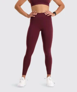 W's High-waist Training Tights - Bluesign®-certified Production, Polyamide & Elastane -Sportswear Shop ws high waist training tights bluesignr certified production polyamide elastane pants gymnation wine red s 819413