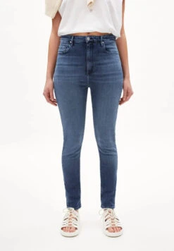 Armedangels W's Ingaa - High Waist Skinny Jeans Denim - Organic Cotton -Sportswear Shop ws ingaa high waist skinny jeans denim organic cotton pants armedangels stone wash 27 32 353545
