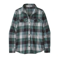 Patagonia W's Long-Sleeved Fjord Flannel Shirt - 100% Organic Cotton -Sportswear Shop ws long sleeved fjord flannel shirt 100 organic cotton shirt patagonia guides nouveau green s 383708